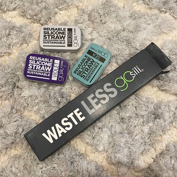 GoSili Reusable X-Long 10.75" Silicone Straw and Travel Case (3 pack) - Picture 2 of 6